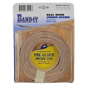 ¾" x 25' Veneer Edging • Red Oak • Real Wood • Pre-glued • Iron On [1]